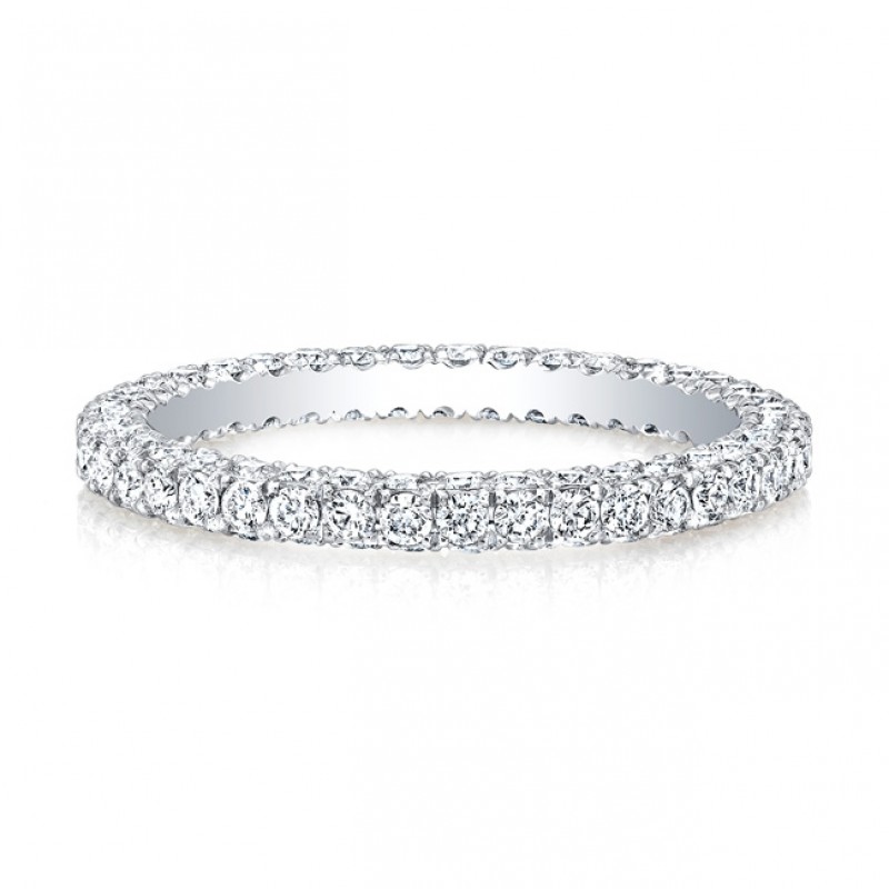 18k White Micropave Eternity Band