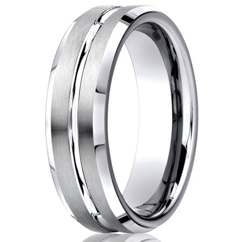 Benchmark 7mm Brushed Cobalt Chrome Ring with Polished