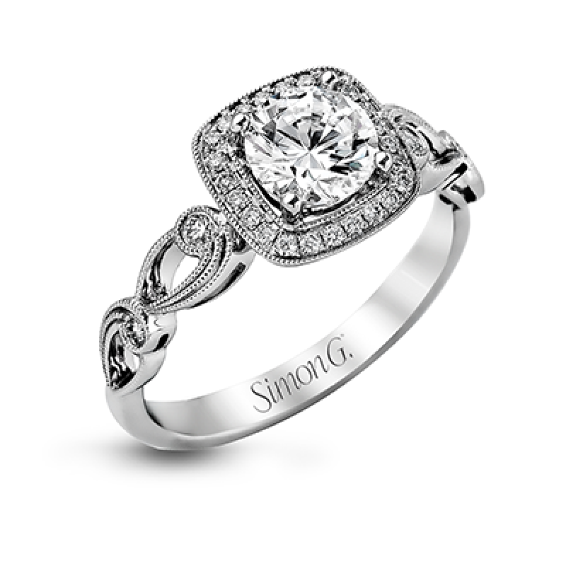 18K WHITE GOLD, WITH WHITE DIAMONDS. TR526 - ENGAGEMENT RING