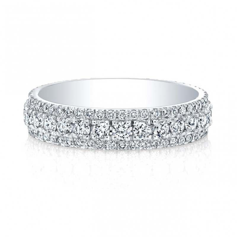 18k White Tripple Micropave Eternity Ring