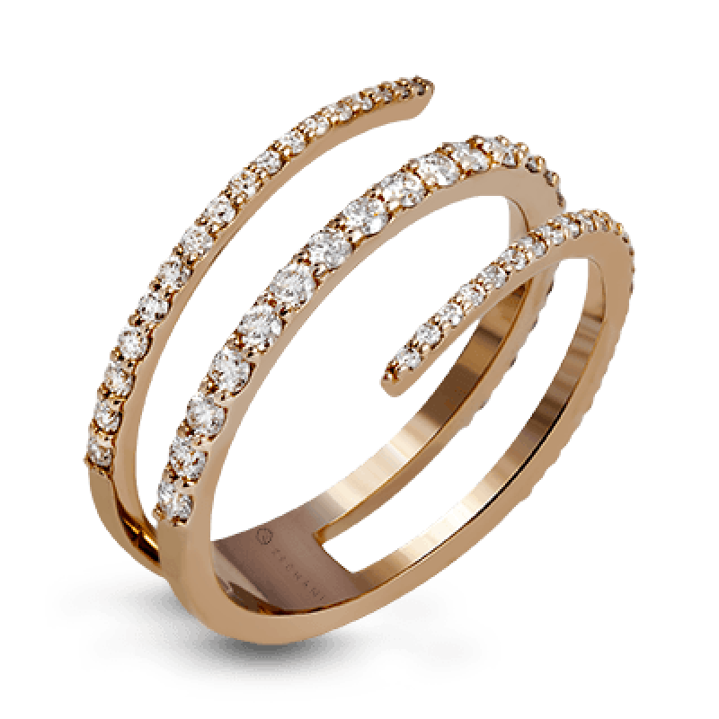 14k Gold Rose ZR1342 Right Hand Ring