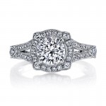 Diamond Sapphire Engagement Ring 0.51 ct Dia / 0.10 ct Sapphire