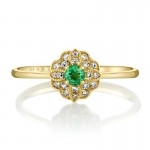 MARS Fashion Ring, 0.11 Emerald, 0.08 Dia Ctw.