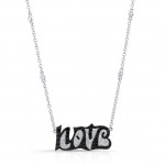 18K Love Necklace with Black & White Diamonds