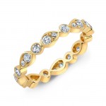 18k Stackable Alternating Round and Pear Shape Design Eternity Band