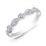 18k Stackable Alternating Round and Marquise Shape Design Band