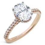 OVAL-CUT HIDDEN HALO ENGAGEMENT RING IN 18K GOLD WITH DIAMONDS