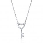 14K Petite Heart & Key Necklace