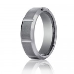 Benchmark 7mm Slotted Tungsten Carbide Ring with Polished Beveled Edges