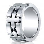 Benchmark 10mm Cobalt Chrome Ring with Cross Patterns