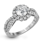 14k Gold White ZR1346 Engagement Ring