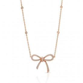 18K Diamond Bow Necklace