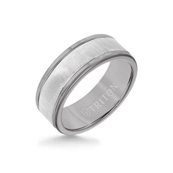 8MM Grey Tungsten Carbide Ring