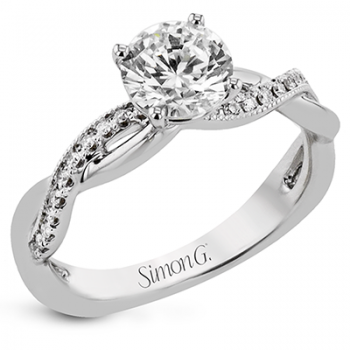 ROUND-CUT CRISS-CROSS ENGAGEMENT RING IN PLATINUM WITH DIAMONDS