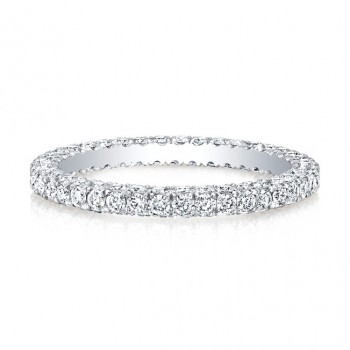 18k White Micropave Eternity Band