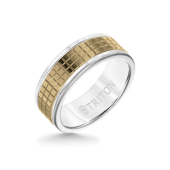 8MM White Tungsten Carbide Ring