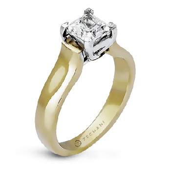 14k Gold Two Tone ZR413 Engagement Ring